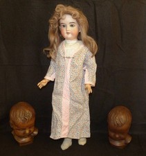 frühe Porzellankopf Puppe Armand Marseille mit Gliederkörper 54 cm um 1900