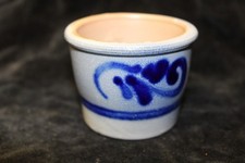 steingut topf grau blau klein