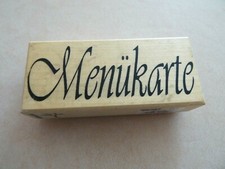 ☆ Holz Stempel Textstempel KNORR prandell Butterer Menükarte Hochzeit Fest Menü