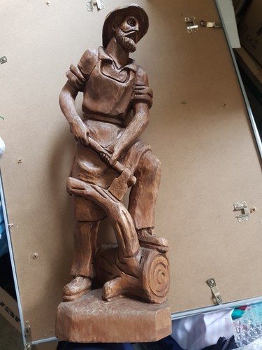 Große holz skulptur figur - skulptur,