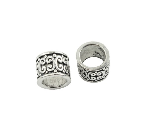 Metallperlen antik silber - 6,