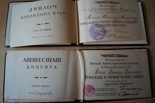 2x URKUNDE Diplom Attest Dozent Doktor USSR UdSSR Доцент СССР Junior Professor 