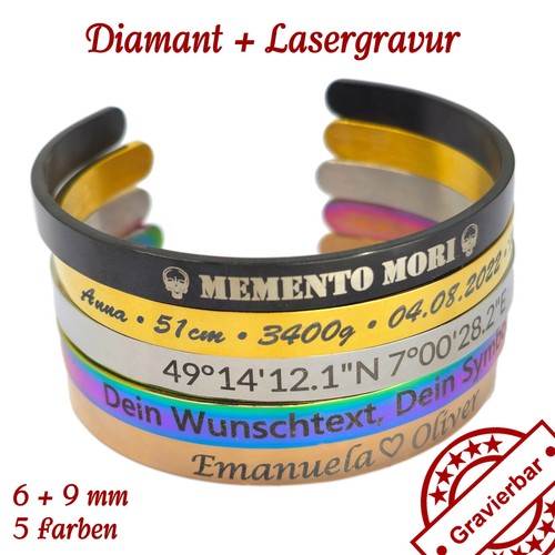 Edelstahl armspange mit - edelstahl,
