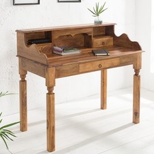 Eleganter Sekretär HEMINGWAY L 115cm Sheesham Massivholz Schreibtisch Holztisch