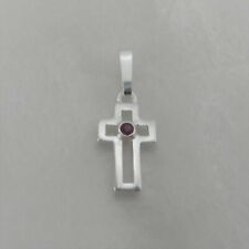 Kreuz Anhänger Rubin Kinder Kommunion Konfirmation Firmung Taufe Silber 925/-