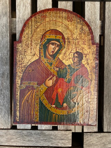 Ikone auf holz - madonna, mit