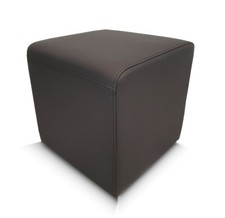 Dunkelbraunes echtleder hocker - echtleder,