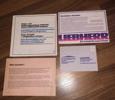 Bedienungsanleitung LIEBHERR Kühlschrank, Einbaukühlschrank, Garantiekarte etc.