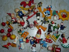 Konvolut Kleine Figuren Weihnachten Deko Christbaumschmuck Vintage Holz,Retro R