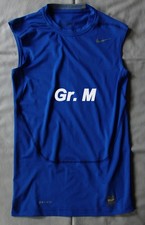 *NIKE PRO COMBAT* Sportshirt Trikot Shirt ohne Arm Top Stretch Gr. M Blau s.Maße