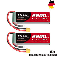 2X 100C 11.1V 3S 2200mAh Lipo