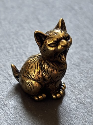 Fauchende katze messing - messing, |