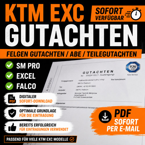 Ktm exc felgen gutachten abe - felgen,