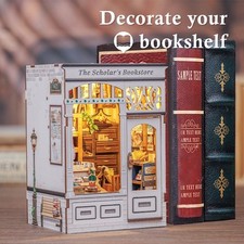 DIY Bücherecke Gelehrter Buchhandlung Holz Puppenhaus Kit Miniatur Bücherregal Geschenk