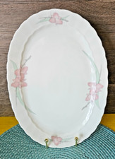 Eschenbach Toledo rosa Blüte Servierplatte 33cm Platte oval Fleischplatte