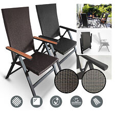 Klappstuhl Aluminium Polyrattan Gartenstuhl Stuhl Rattanstuhl Braun  Grau B-Ware