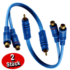 2 Stück Cinch Y-Kabel Y Adapter Subwooferkabel Verteiler Chinch RCA Car Hifi