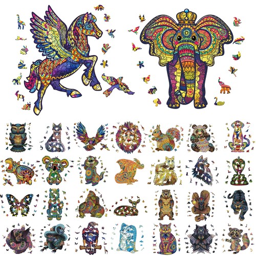 Tiere puzzle holz irregulär - holz,