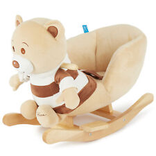 Schaukelpferd Plüsch Bär Schaukeltier 62 cm Baby Wippe Holz Spielzeug ab 9 M