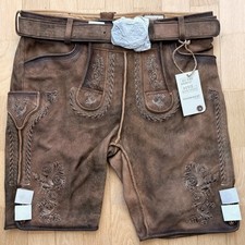 Stockerpoint Herren Lederhose Thomas2 Gr. 52 L Braun Oktoberfest Wasn NEU