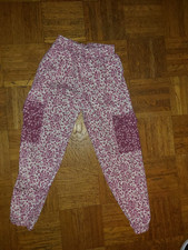 Zara Mädchen Cargo Jogger Joggpants Hose  pink dunkelrosa creme Muster Gr. 134