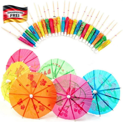 Bunte cocktail schirmchen 100 - cocktail,