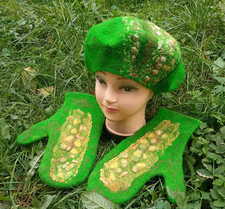 Damen gefilzte grüne