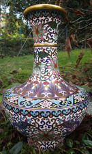 Cloisonne Emaille Vase Asien H