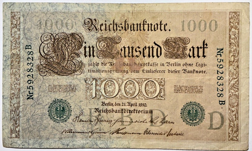 Deutsches reich 1000 - mark, 1910