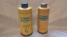 VINTAGE: Dr. Scholl's Foot Soap (USA 1939) + Foot Powder (USA 1935) Blechdosen