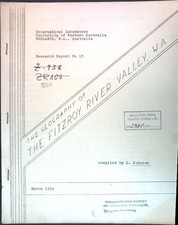 The geography of the Fitsory River Valley, W. A. ; University of Western Austral