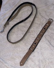 Maul Ledermanufraktur Halsband Leine Set Beige Lilie Hundehalsband Hundeleine