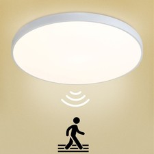 (2 Stück）LED Deckenleuchte mit Bewegungsmelder 24W Modern Warmweiß 3000K 2000lm