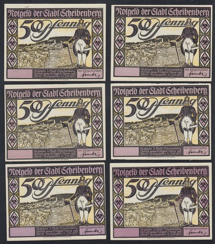 Scheibenberg 50 pfennig - scheibenberg:, 6x