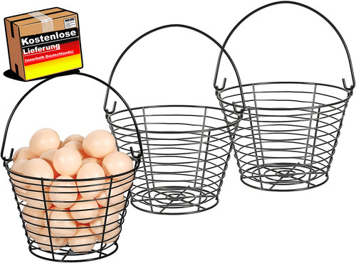 Metall eierkorb set - 3, stück