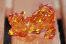 Bernsteinfigur Katze Naturbernstein