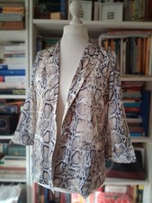 Wearsteiner Blazer Satin Gr M 38 40 Animalprint Schlangenmuster Grau braun bei