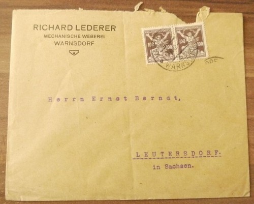 Brief böhmen warnsdorf - böhmen,