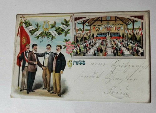 E805 antike postkarte motiv - postkarte,