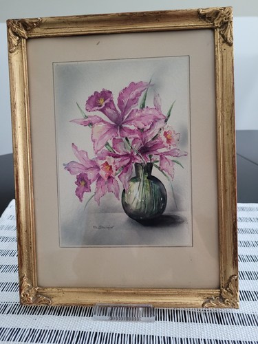 Altes aquarell blumen vase - blumen,