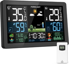 Wetterstation Funk Mit Außensensor Temperatur Luftfeuchtigkeit Luftdruck 60M Rei