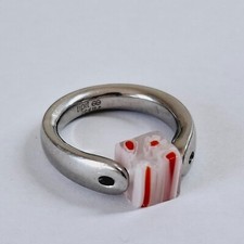 Tipit S - quadratischer Murano Glaselement - Einsatz ca. 8 x 8mm