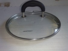 Steinbach-Glas-Topf-/Pfannendeckel rund Edelstahlrand, Ventil, Iso-Griff 16cm.