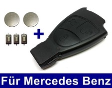 3Tasten Schlüssel Gehäuse mit 3x TASTER 2x Batterie für Mercedes Benz W202 W203