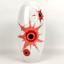 Heinrich Porzellan Vase 60er 70er – Designer Vase abstrakt bunt 27cm signiert
