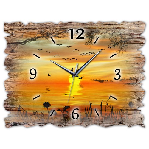 Holz wanduhr leise - bm,