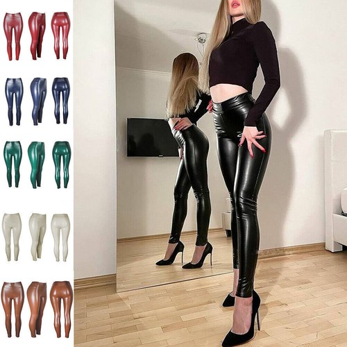 Damen skinny leder leggings - damen,