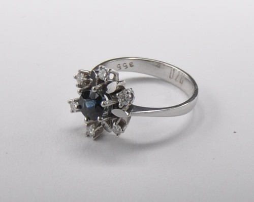 Weißgold saphir diamant - 6x,