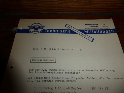 Technische mitteilung hanomag - mitteilung,