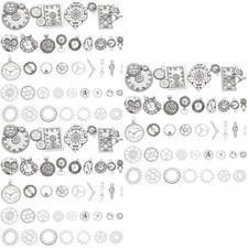  3 Sätze Retro Steampunk Gear Charms Small Watch Dial Decors Decorative Punk